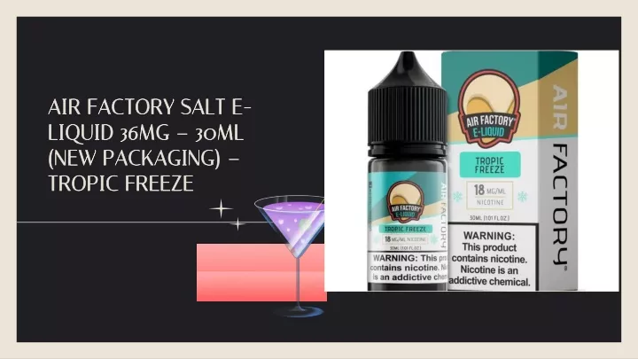 air factory salt e liquid 36mg 30ml new packaging tropic freeze