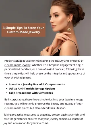 3 Simple Tips To Store Your Custom-Made Jewelry