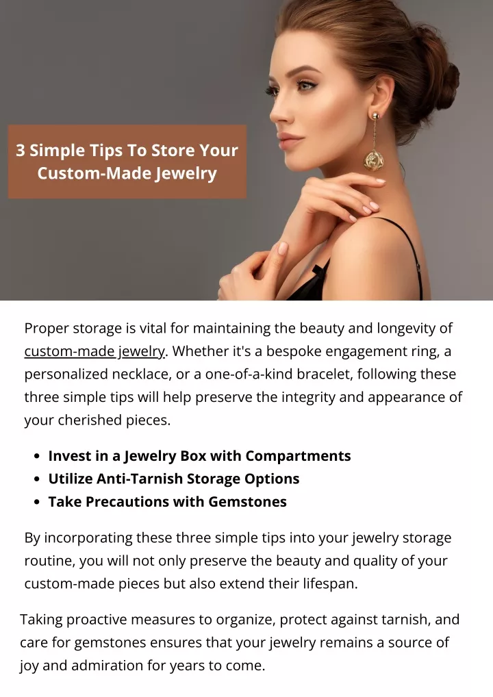 3 simple tips to store your custom made jewelry