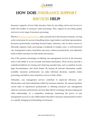 how does how does insurance support insurance