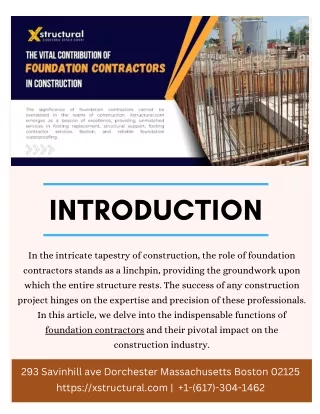 The Vital Contribution of Foundation Contractors in Construction - Xstructural