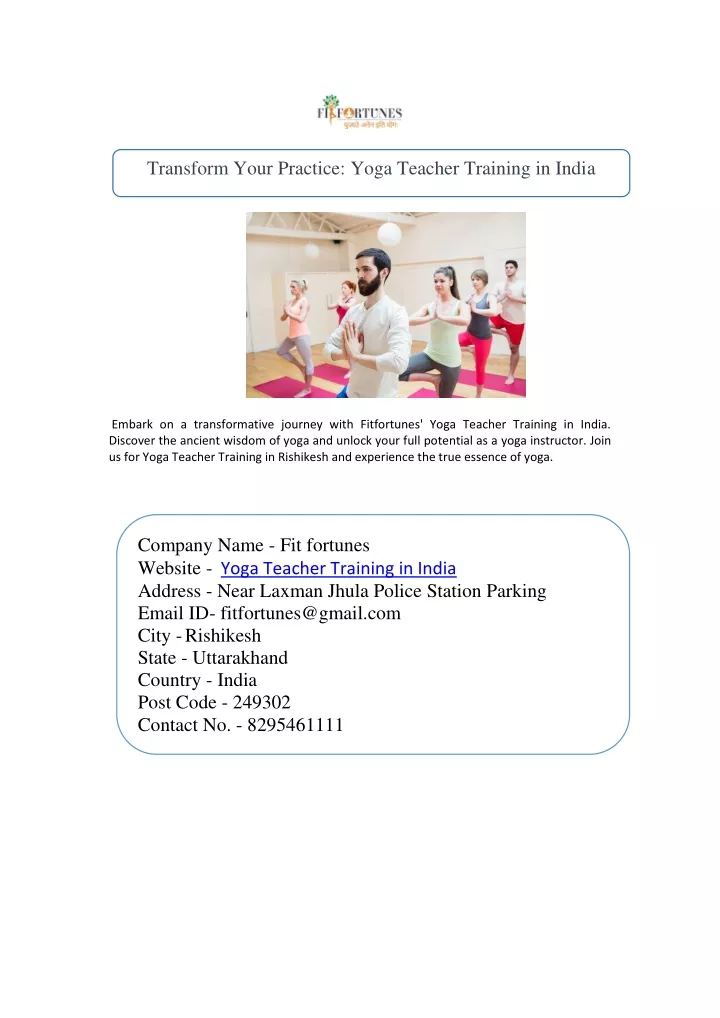 transform your practice yoga teacher training