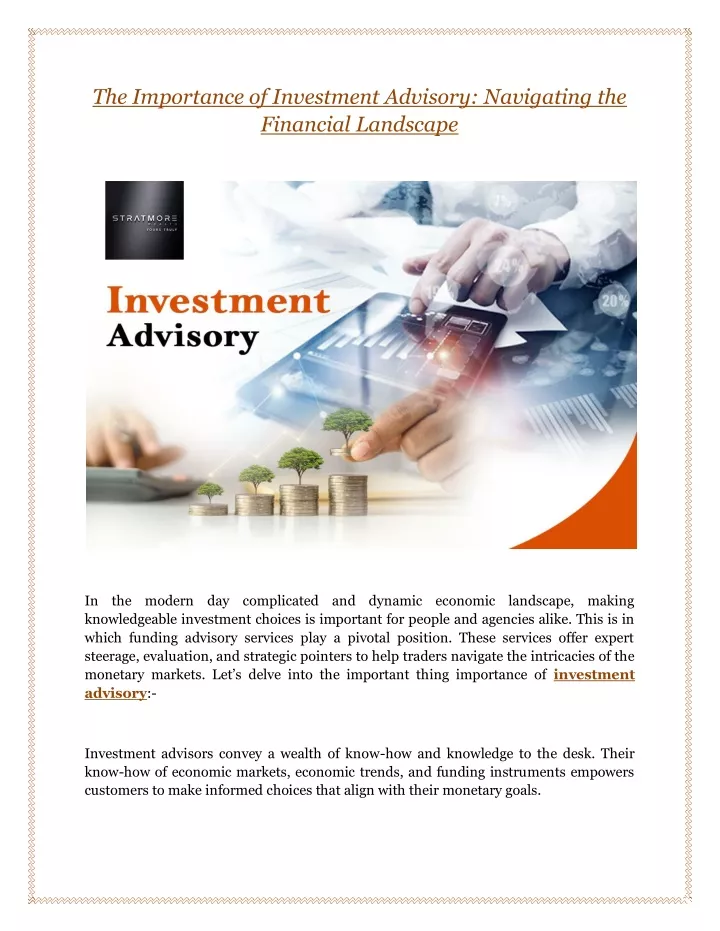 the importance of investment advisory navigating