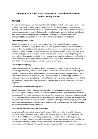 navigating the educational landscape