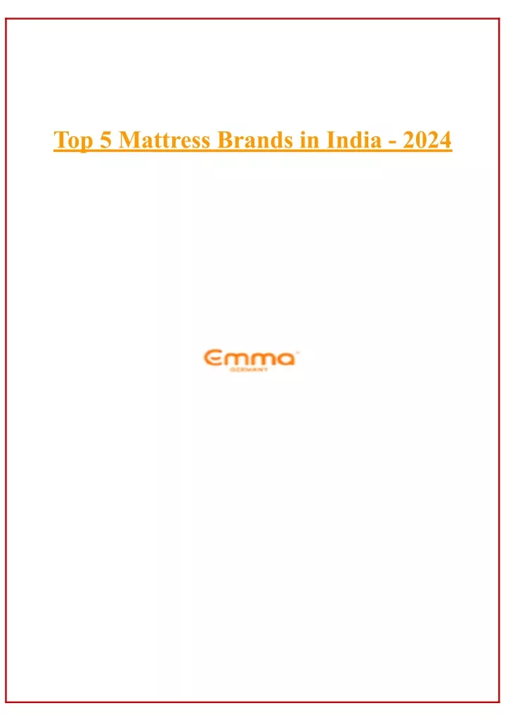 top 5 mattress brands in india 2024