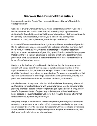 Discover the Household Essentials