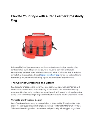 Elevate Your Style with a Red Leather Crossbody Bag