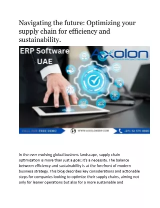 navigating the future optimizing your supply