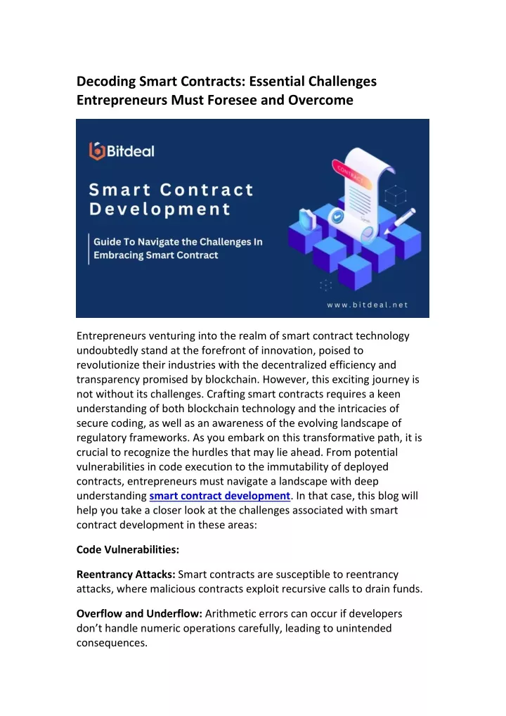 decoding smart contracts essential challenges