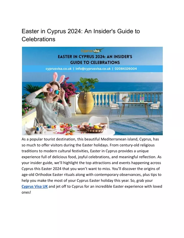 easter in cyprus 2024 an insider s guide