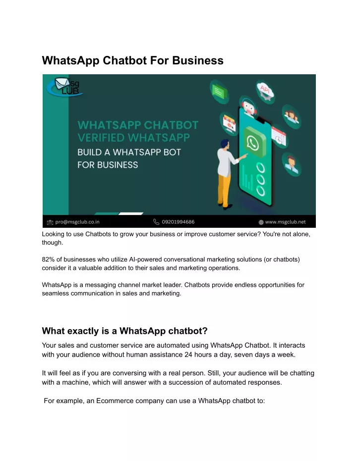 whatsapp chatbot for business