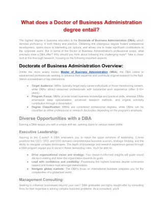 what can i do with a doctorate in business administration