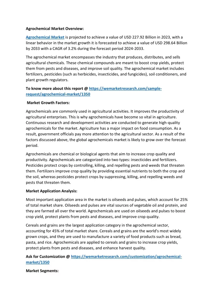 agrochemical market overview