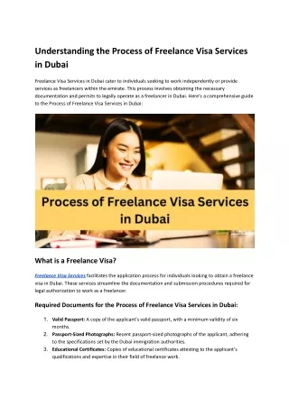 Understanding the Process of Freelance Visa Services in Dubai