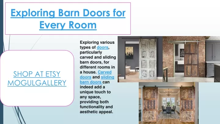 exploring barn doors for every room