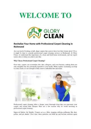 Professional Carpet Cleaning Services in Richmond