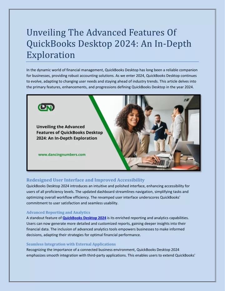 unveiling the advanced features of quickbooks