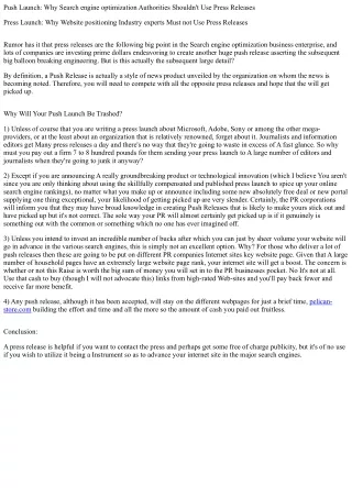 push launch why search engine optimization
