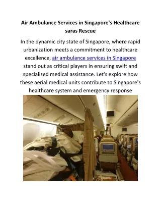 Air Ambulance Services in Singapore