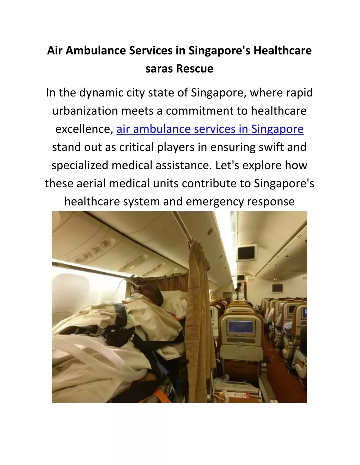 air ambulance services in singapore s healthcare