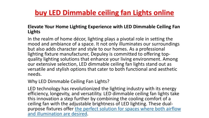 buy led dimmable ceiling fan lights online