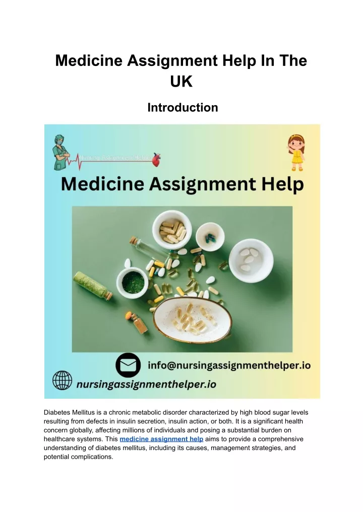 medicine assignment help in the uk