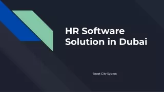 HR Software Solution in Dubai - SmartcitySystem