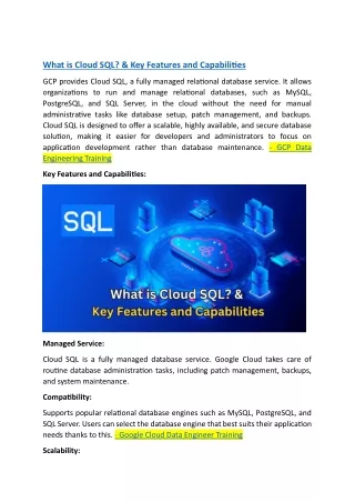 what is cloud sql key features and capabilities