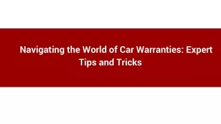navigating the world of car warranties expert