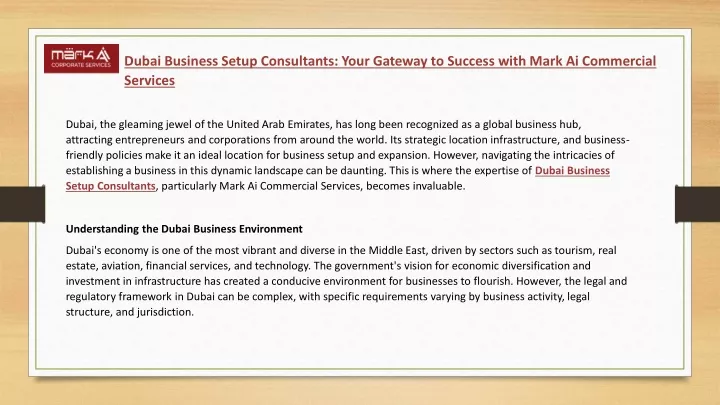 dubai business setup consultants your gateway