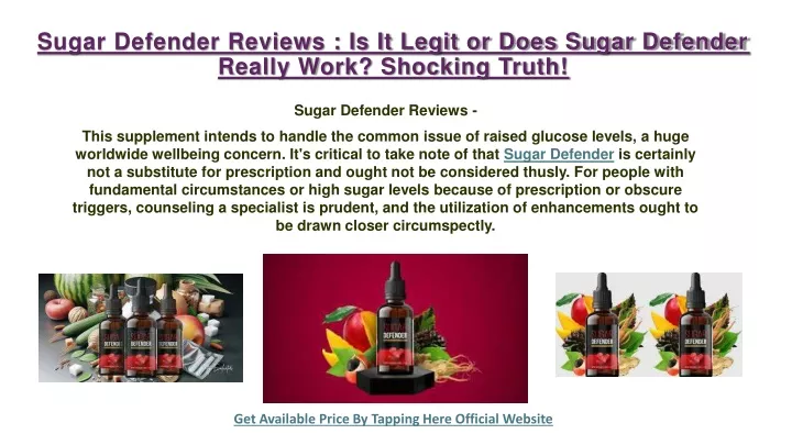 sugar defender reviews is it legit or does sugar