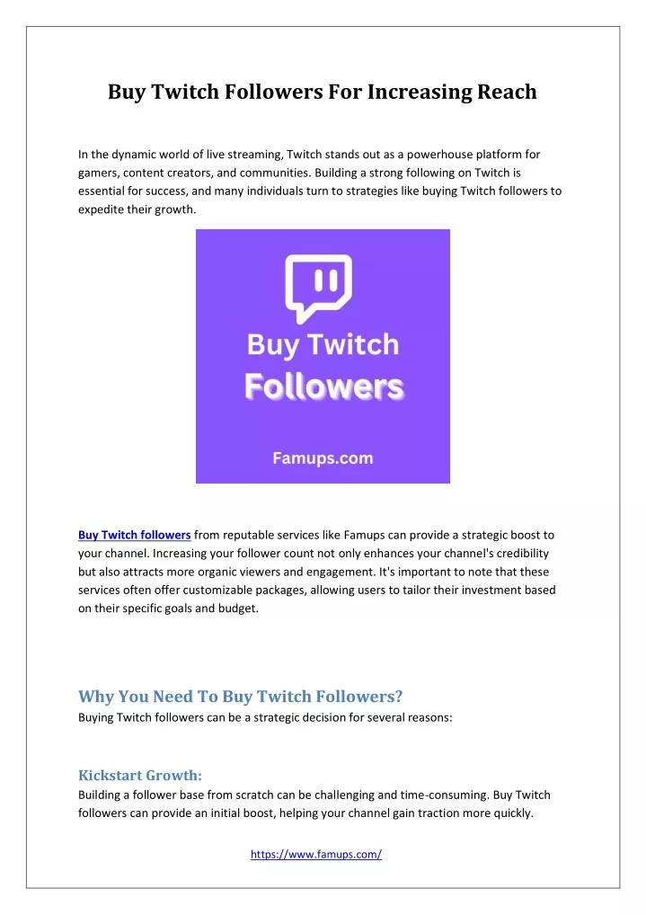 buy twitch followers for increasing reach
