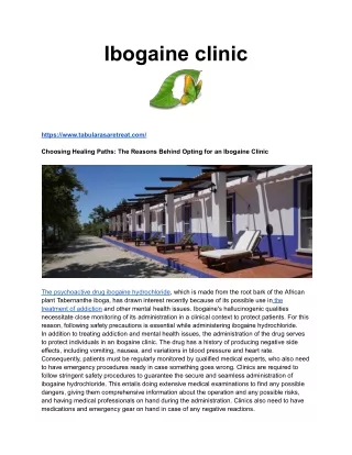 Ibogaine clinic