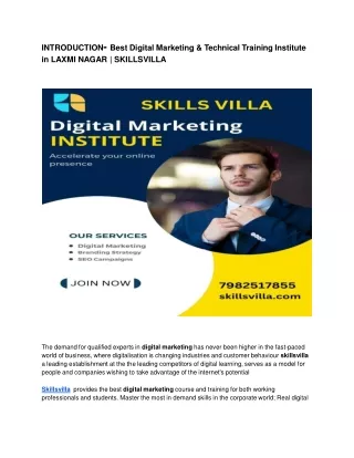 Best Digital Marketing & Technical Training Institute IN LAXMI NAGAR | SKILLSVIL