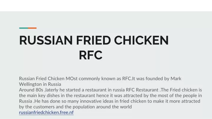 russian fried chicken rfc