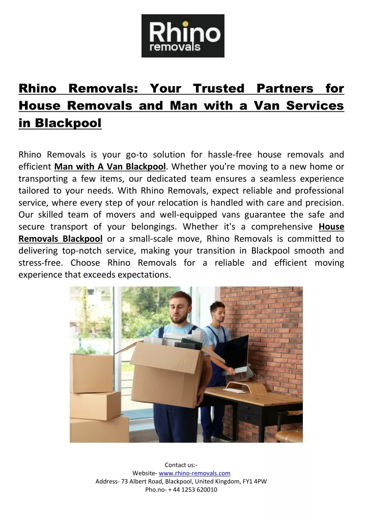 rhino removals your trusted partners for house
