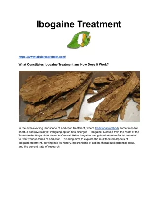 Ibogaine Treatment