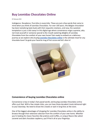 Buy Leonidas Chocolates Online