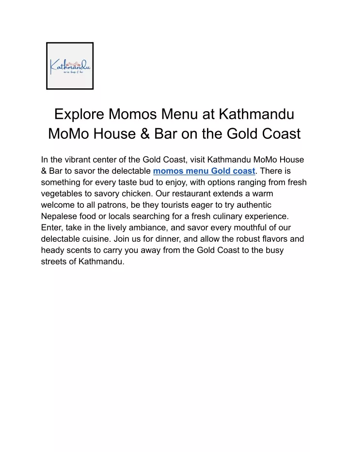 explore momos menu at kathmandu momo house