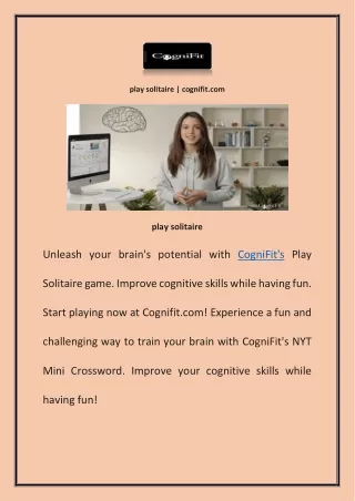 play solitaire | cognifit.com
