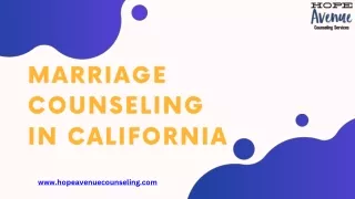Get Effective Marriage Counseling in California