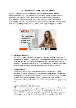 the challenges of creating a payment gateway
