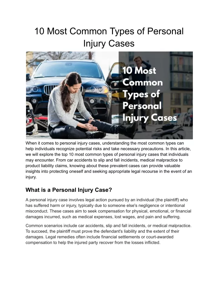 PPT - 10 Most Common Types Of Personal Injury Cases PowerPoint ...