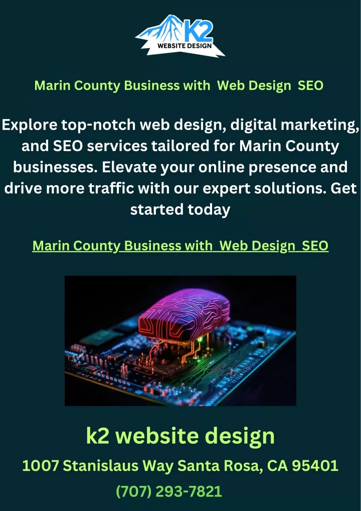 marin county business with web design seo