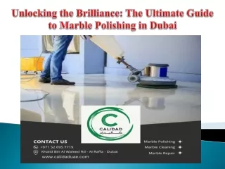 Unlocking the Brilliance The Ultimate Guide to Marble Polishing in Dubai
