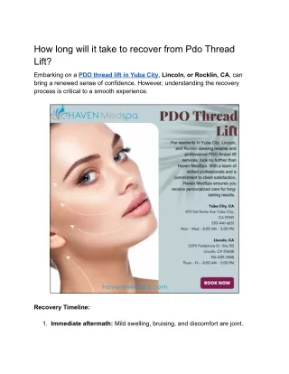 How Long to Recover from Pdo Thread Lift?