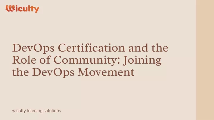 devops certification and the role of community