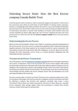 unlocking secure deals how the best escrow