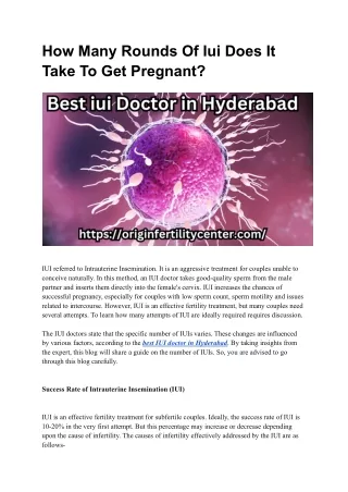 Best iui Doctor in Hyderabad