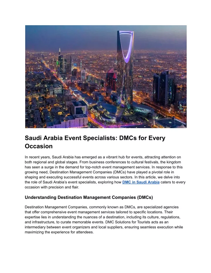 saudi arabia event specialists dmcs for every